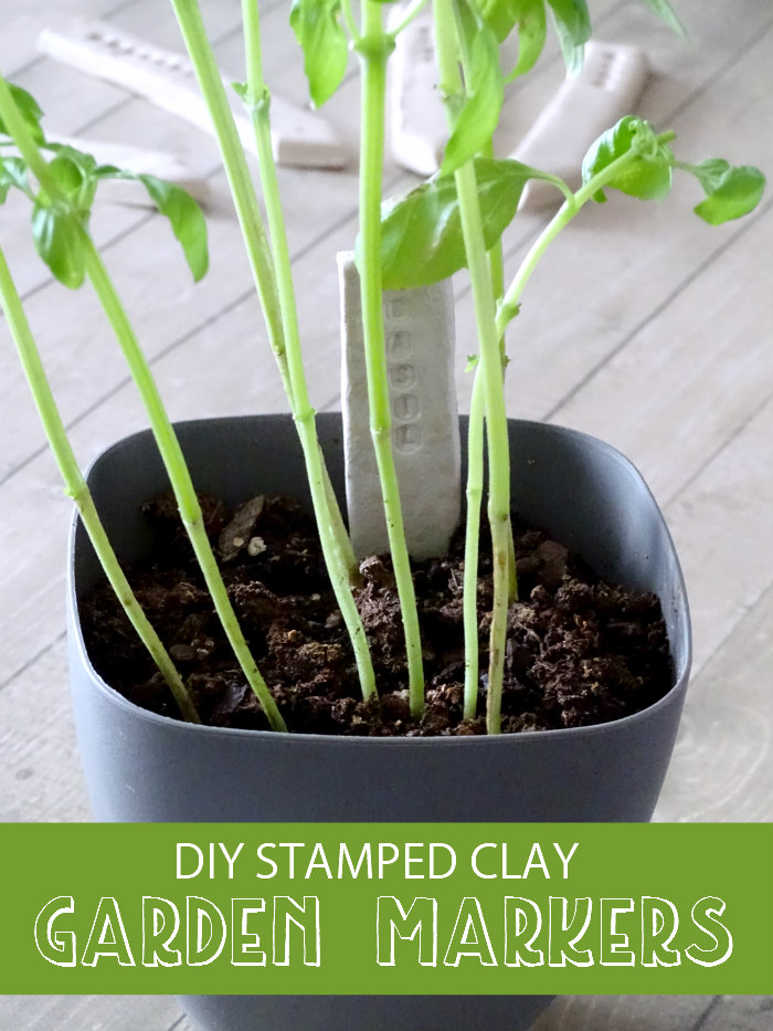 DIY Stamped Clay Garden Markers