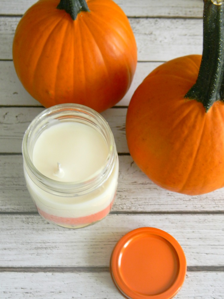 DIY Candy Corn Inspired Candle