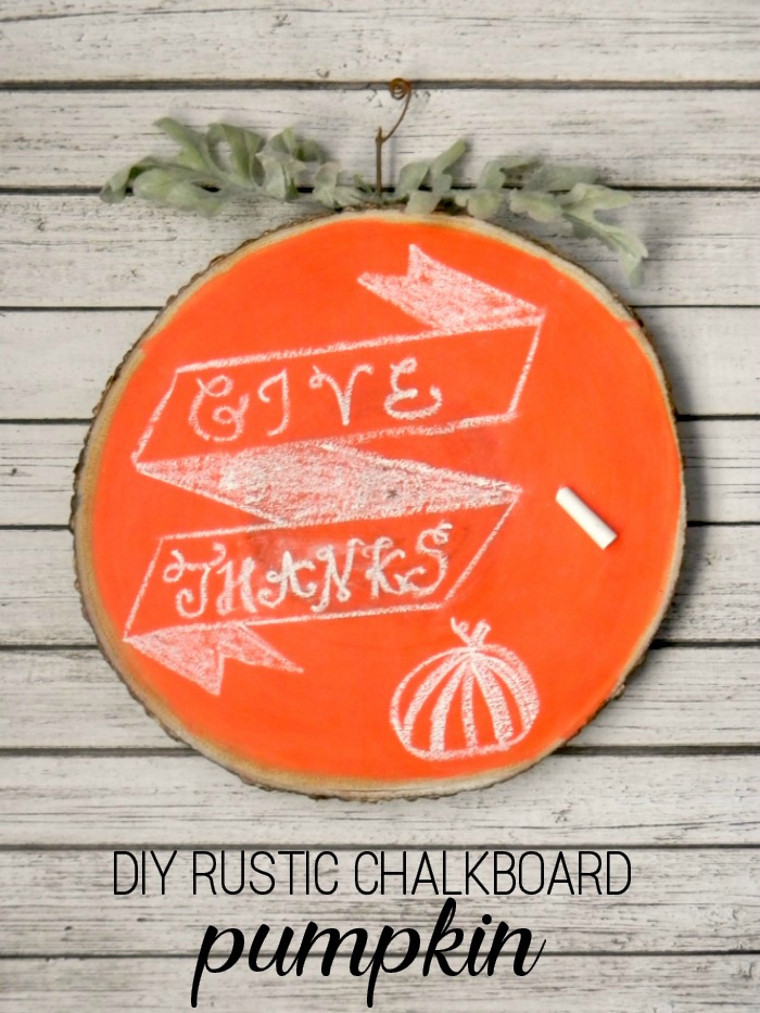 DIY Rustic Chalkboard Pumpkin