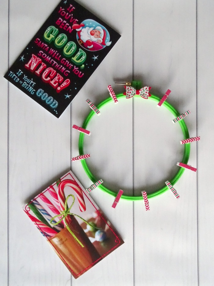 DIY Christmas Card Hoop Wreath