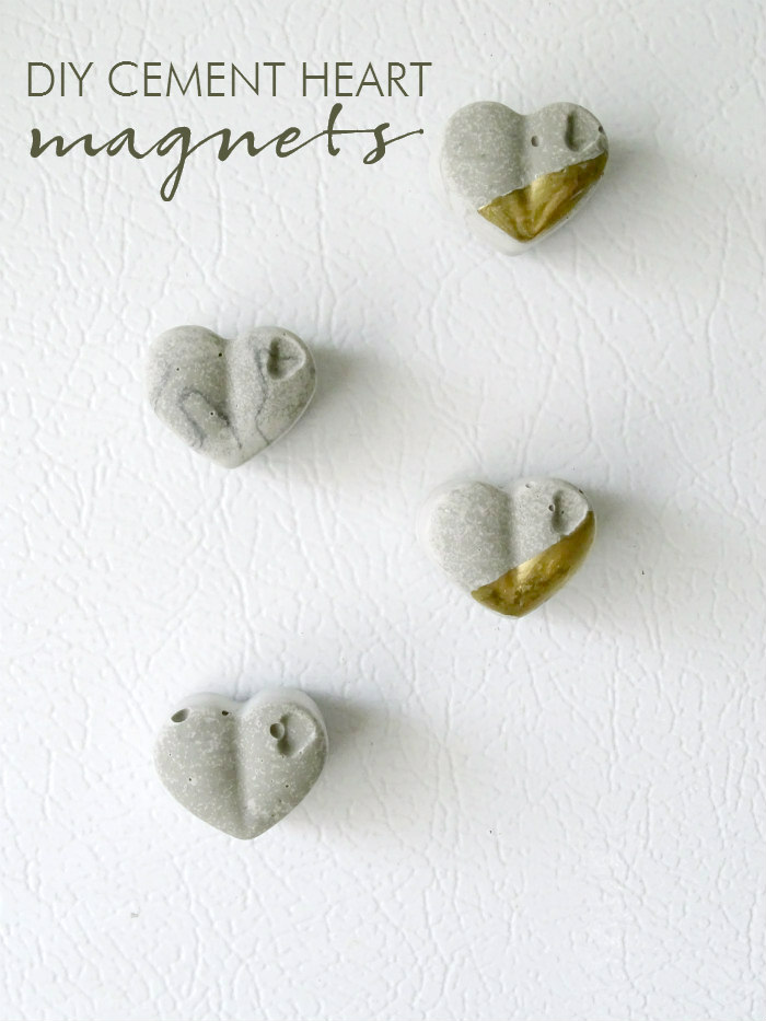 DIY Cement Heart Magnets
