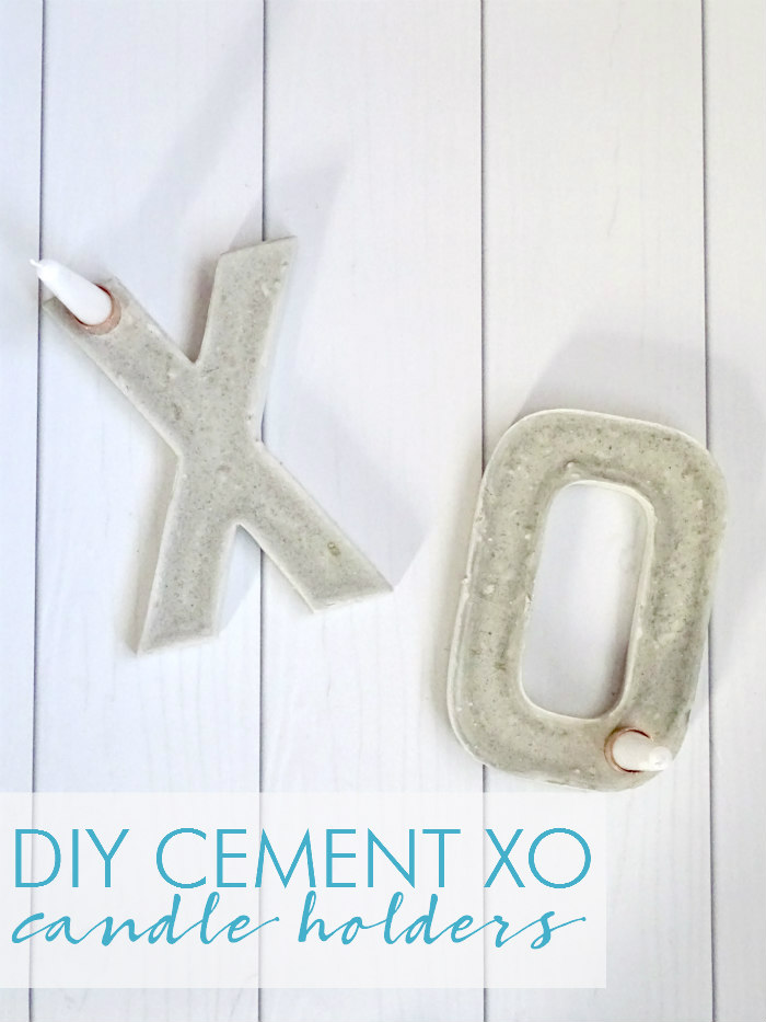 DIY Cement XO Candle Holders