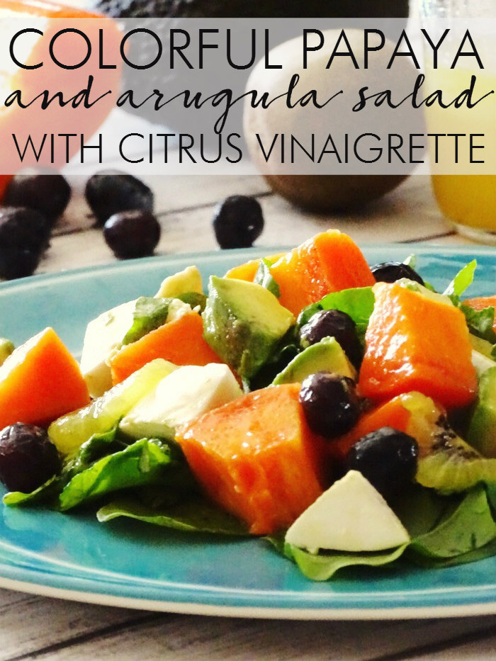 Colorful Papaya and Arugula Salad with Citrus Vinaigrette