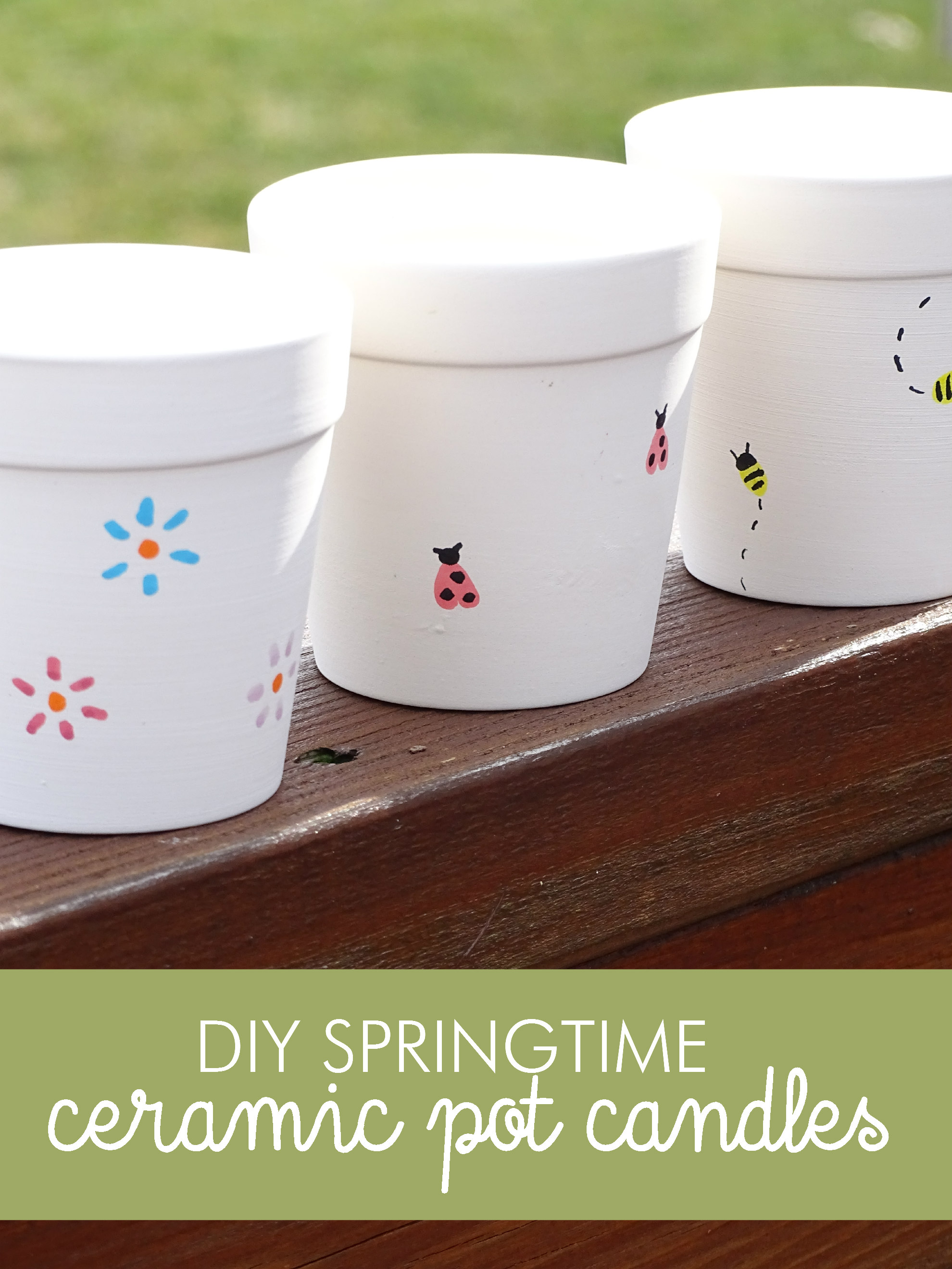 DIY Springtime Ceramic Pot Candles