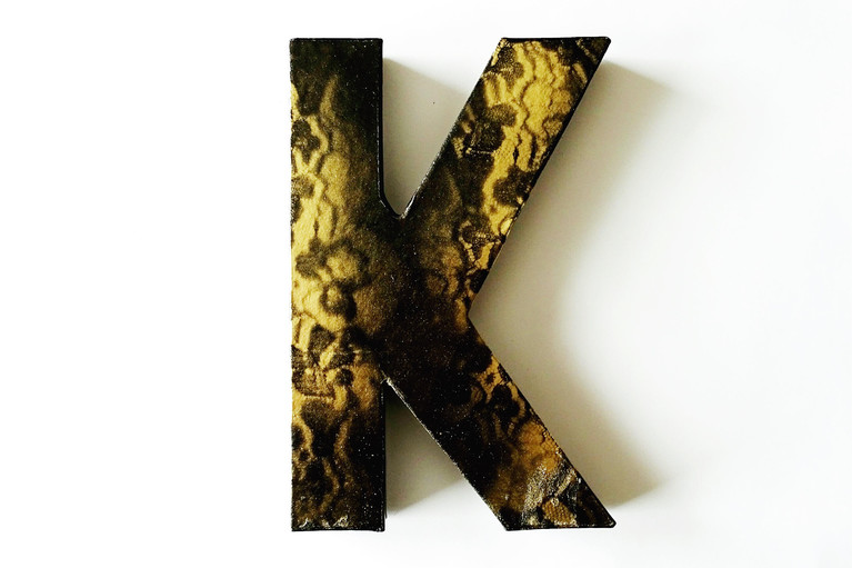 DIY Lace Stenciled Monogram Letter