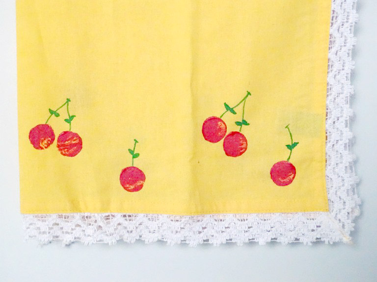 DIY WIne Cork Stamped Cherry Kitchen Towel