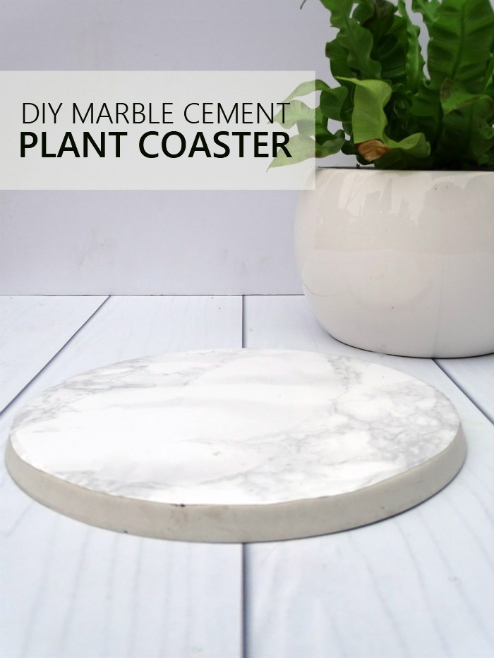 DIY Marble Cement Plant Coaster