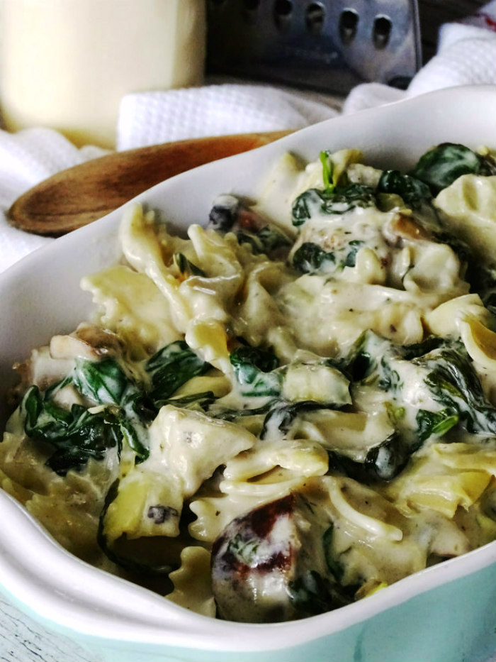 Easy Spinach and Artichoke Pasta Bake