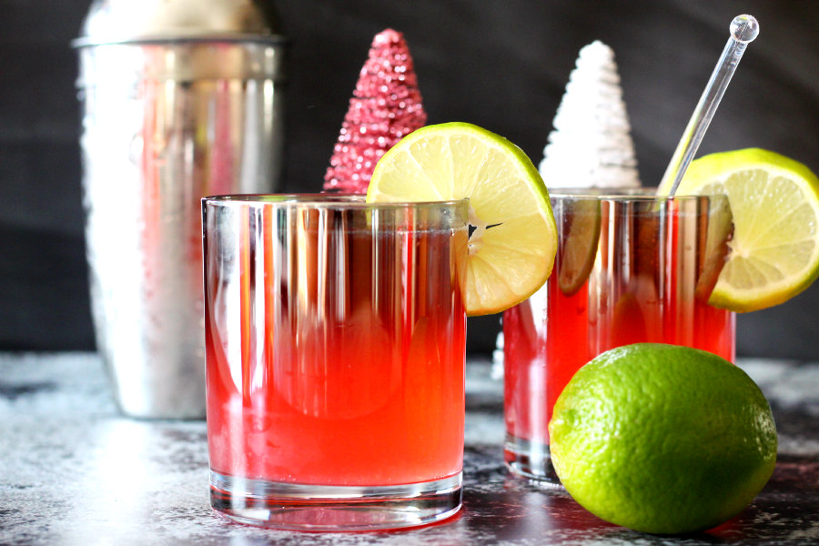Sparkling Cherry Cosmopolitan Holiday Cocktail