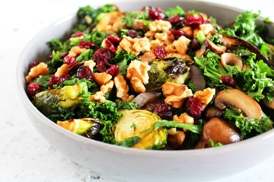 Roasted Brussels Sprouts and Kale Salad