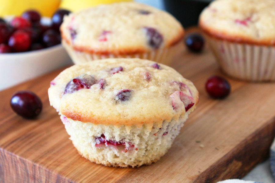 Tart and Sweet Cranberry-Lemon Muffins