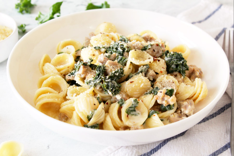 Orecchiette with Chicken Sausage and Kale