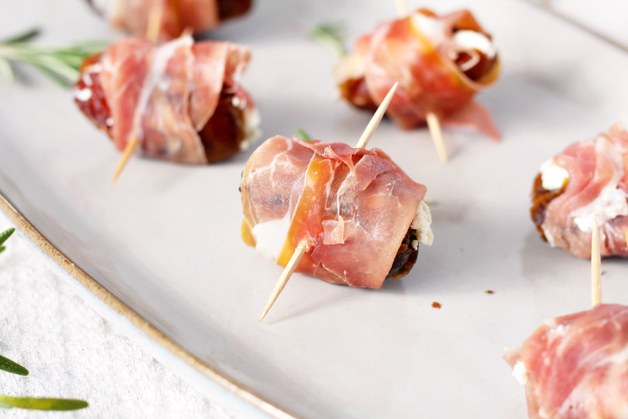 Herb Cheese Stuffed Dates with Prosciutto