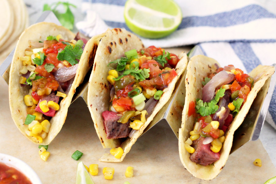 Grilled Steak and Corn Street Tacos
