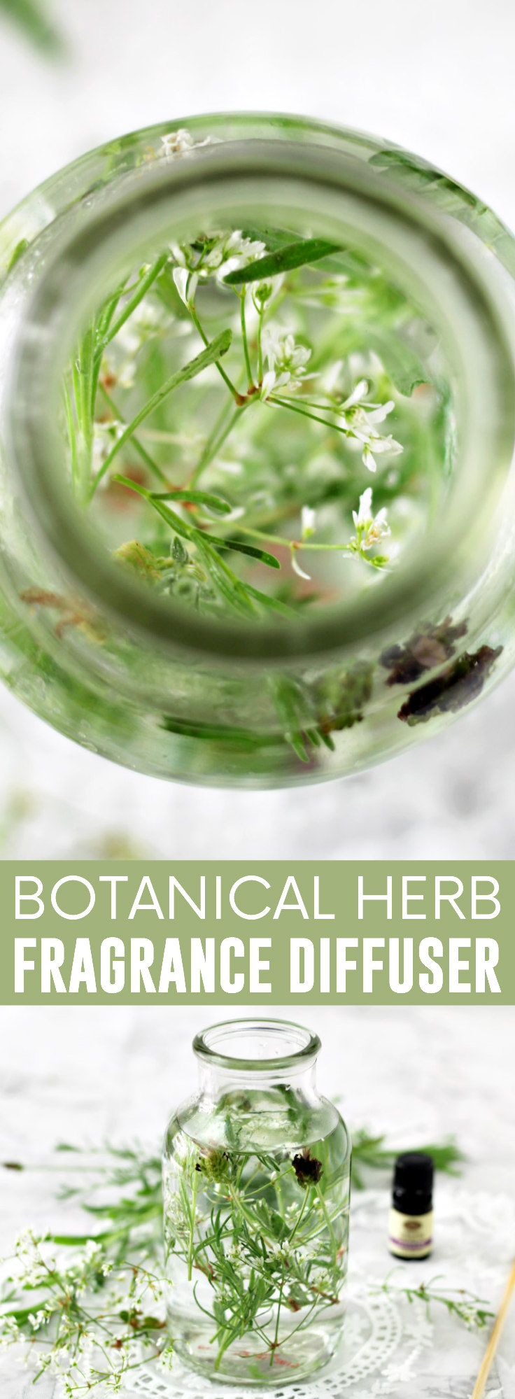 Botanical Herb Fragrance Diffuser pinnable image.
