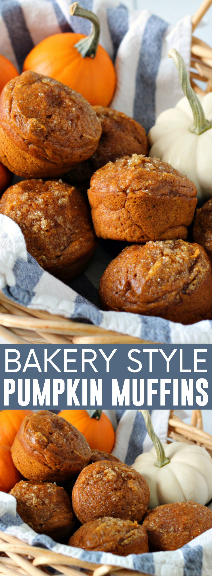 Bakery Style Pumpkin Muffins pinnable image.