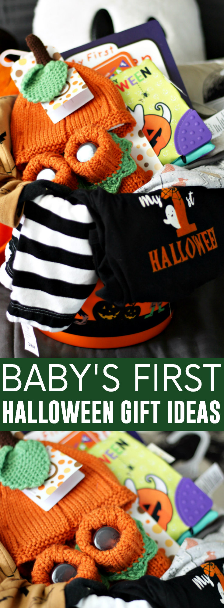 Baby's First Halloween Gift Ideas pinnable image.